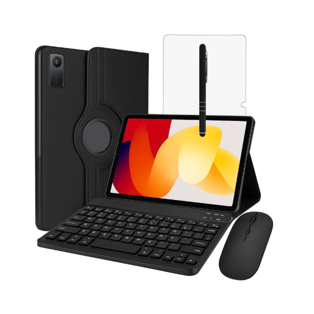 Kit Completo Capa Giratória + Teclado + Mouse + Película + Caneta Para Xiaomi Redmi Pad SE 11