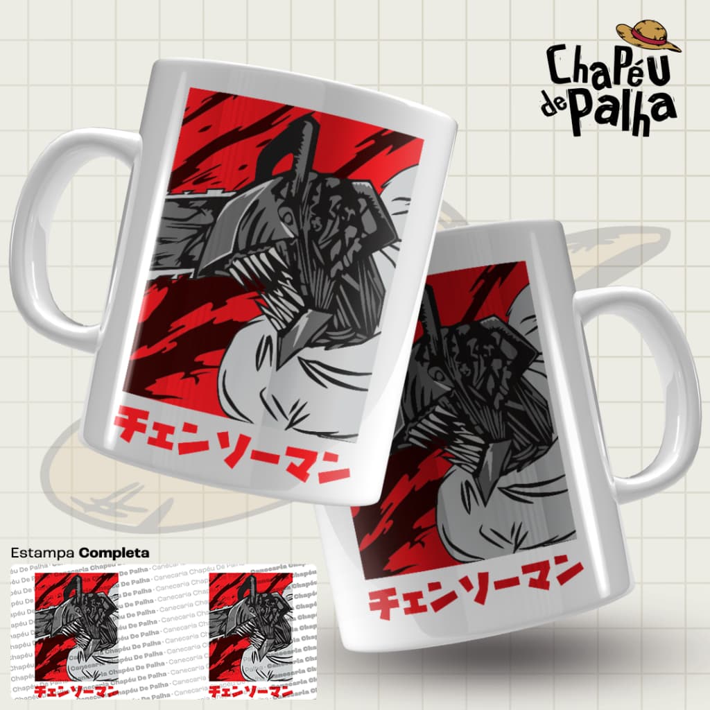 Caneca Chainsaw Man Porcelana 325ml – Anime – Presente Otaku Geek