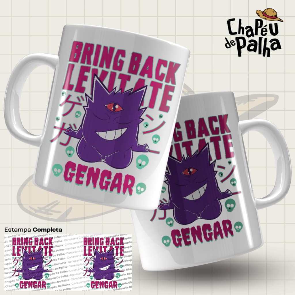Caneca Pokémon Porcelana 325ml – Anime Clássico – Presente Nerd Geek - Gengar