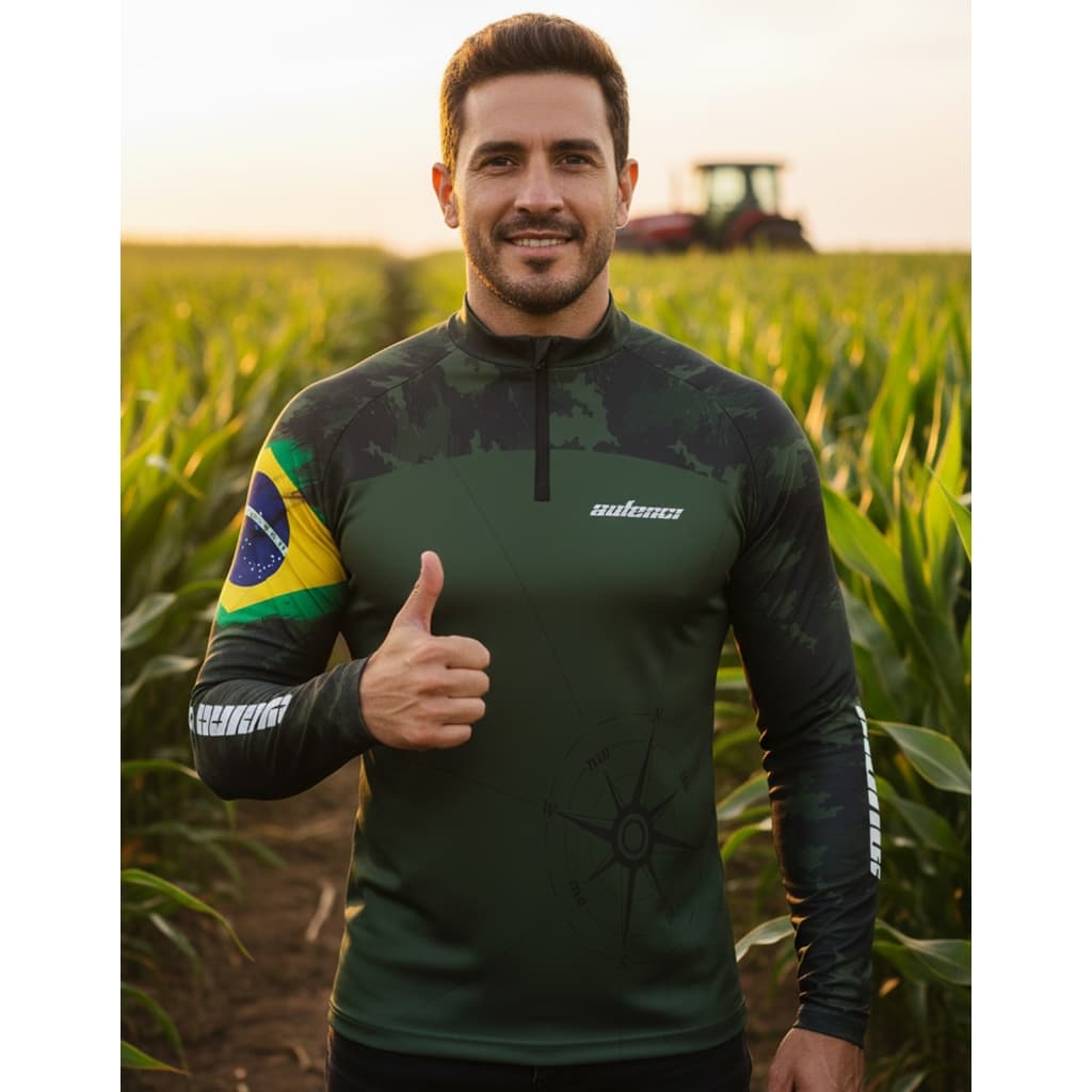 Camisa Agro Blusa Homem do Campo Tecido Térmico Fresco Confortável Proteção Solar 50+