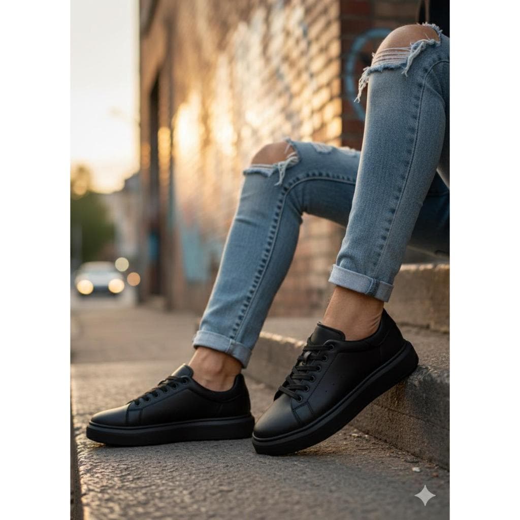 Tenis Casual Masculino Mcquen Cafe e gelo Sneaker Oversize Sola Alta 5 cm em material confortavel