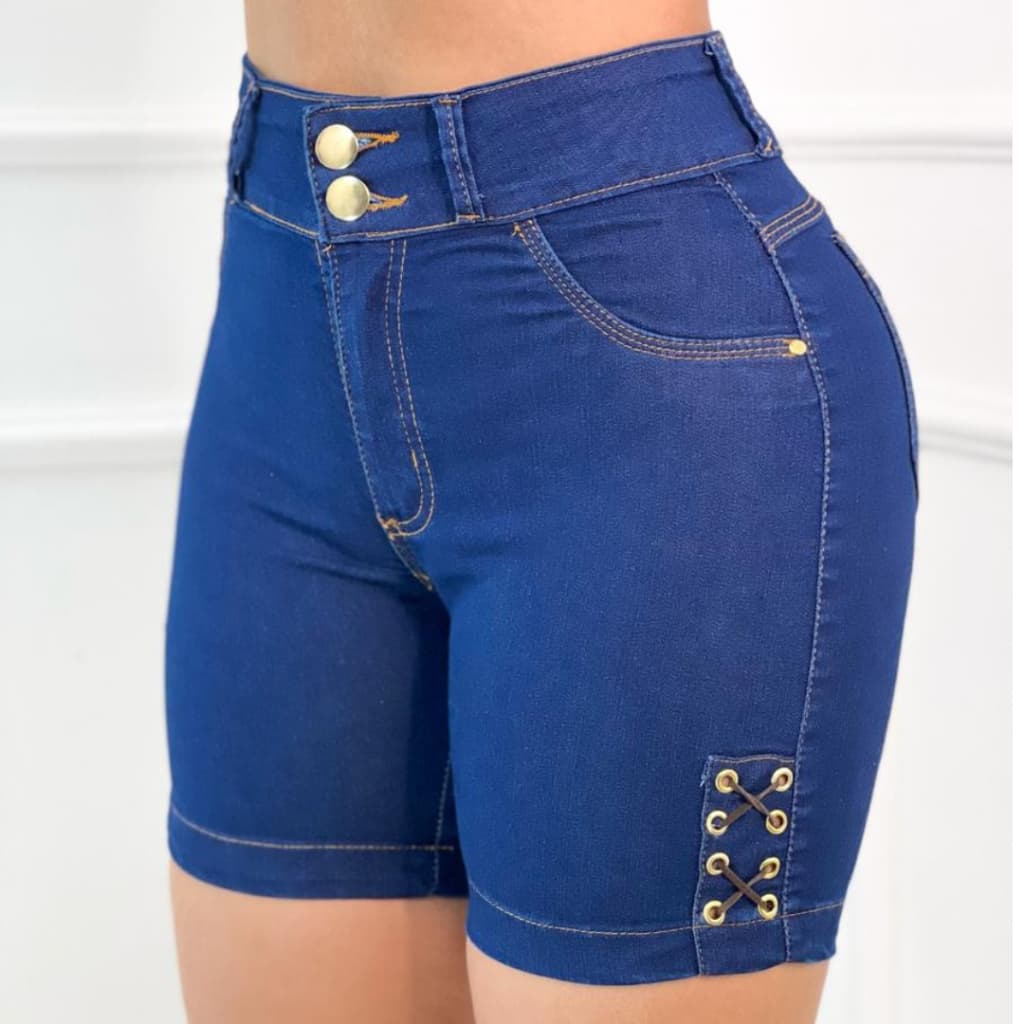 SHORT JEANS FEMININO MEIA COXA