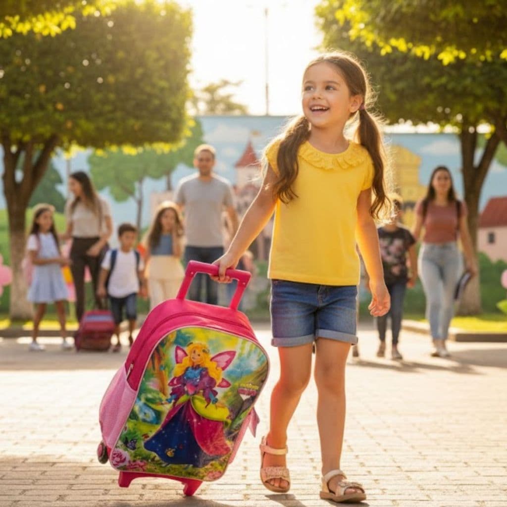 Mochila de Rodinhas Escolar Infantil para Criança Clio Pets Original bolsa de escola sortida