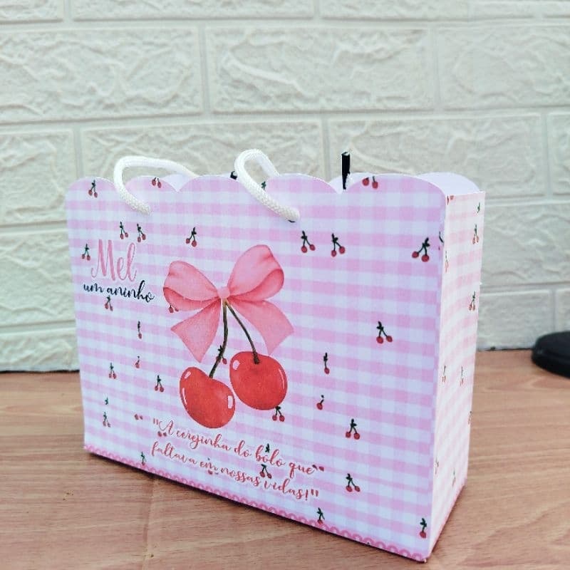 PEGUE E MONTE- Sacolinha Personalizada Cerejinha Lembrancinha Festa Mimos Infantill