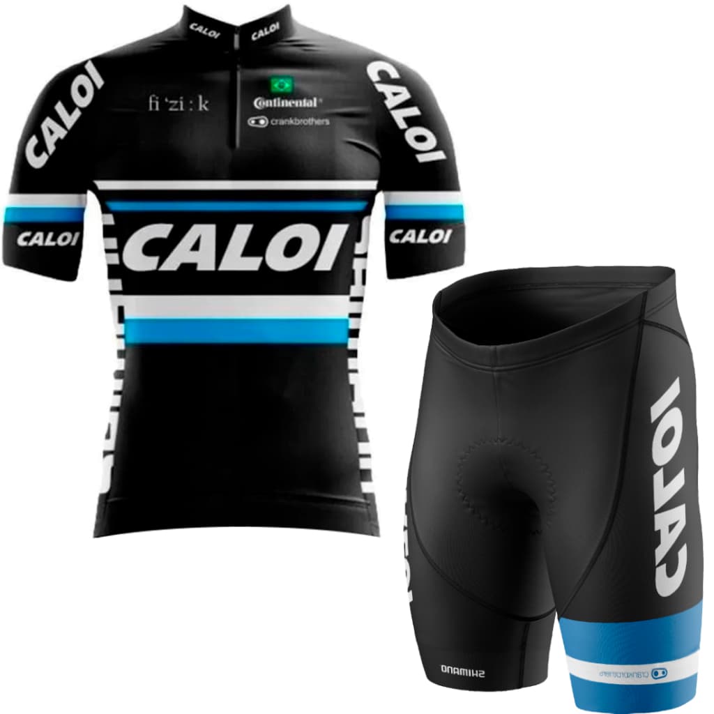 Conjunto Camisa Manga Curta E Bermuda Caloi Dry Fit Ciclismo