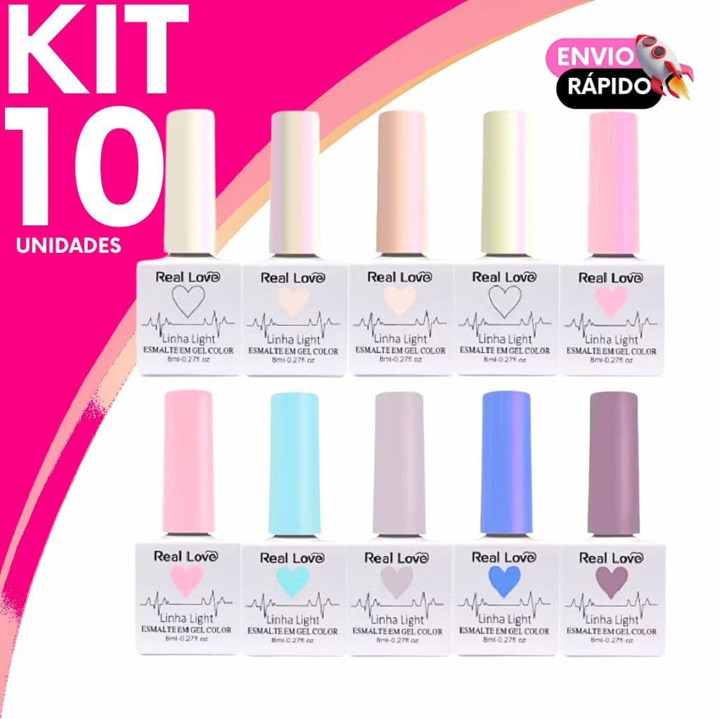 Cores Cintilantes Esmalte em Gel Real Love Linha Light Soak Off LED/UV  - 8ml
