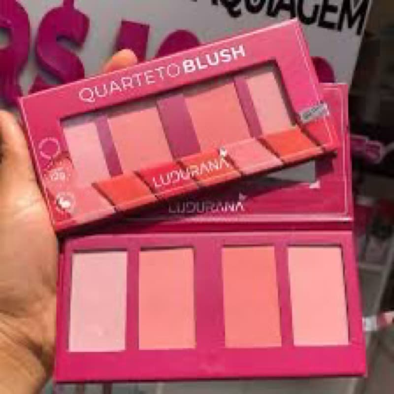 Paleta de blush Quarteto blush Ludurana Blush várias cores