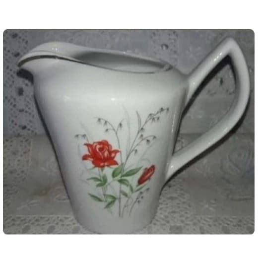 cremeira porcelana pozzani flor vermelha (gh)