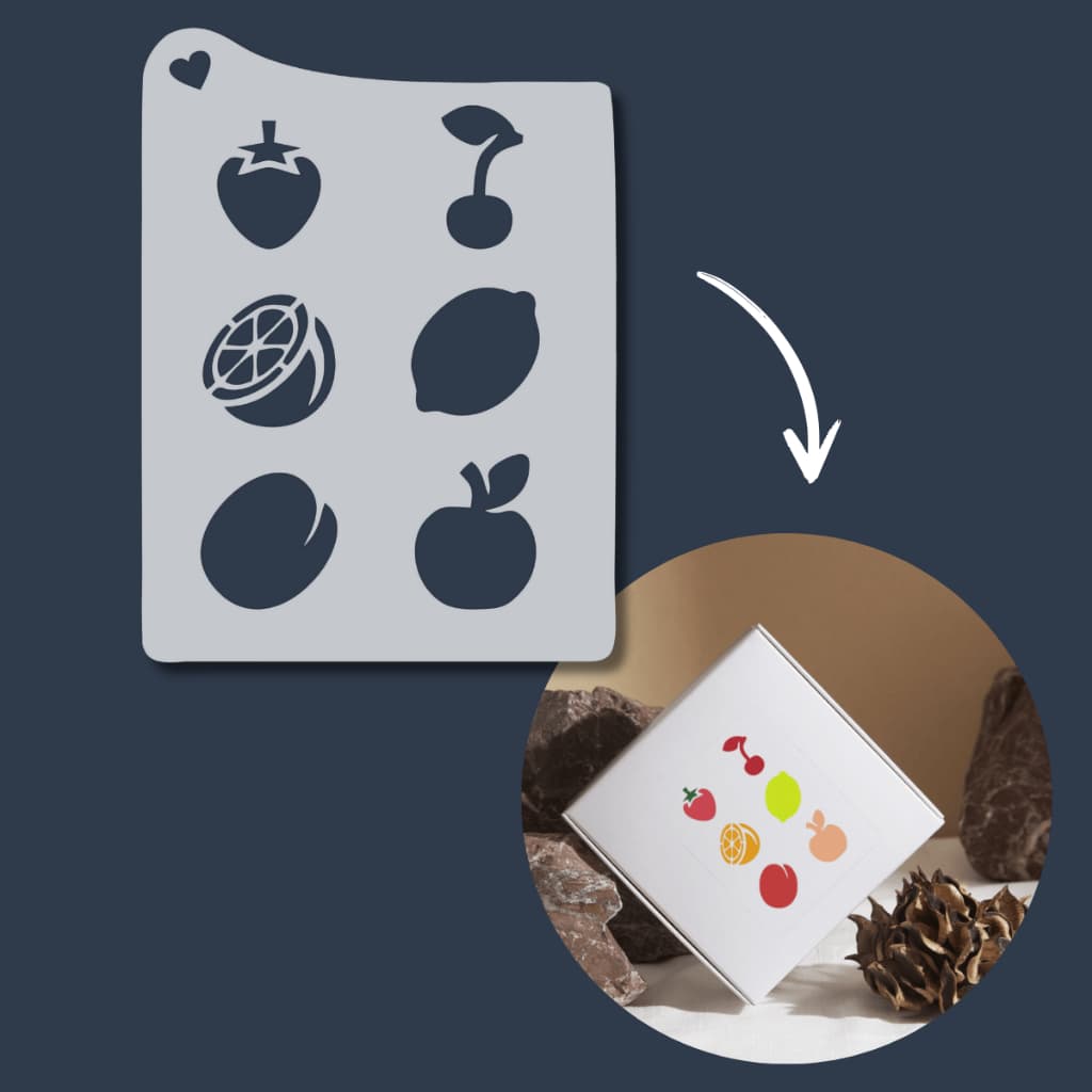 Stencil Molde Mini Frutas Maçã Laranja Limão Pano de Prato Cozinha Pintura Artesanato Decoração Mdf