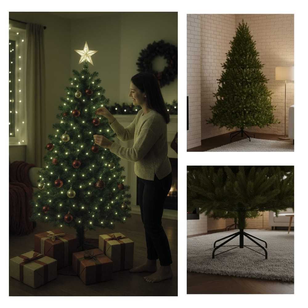 Arvore Natalina Artificial 240cm Verde 1400 Galhos Pinheiro Enfeite Festas Decoração