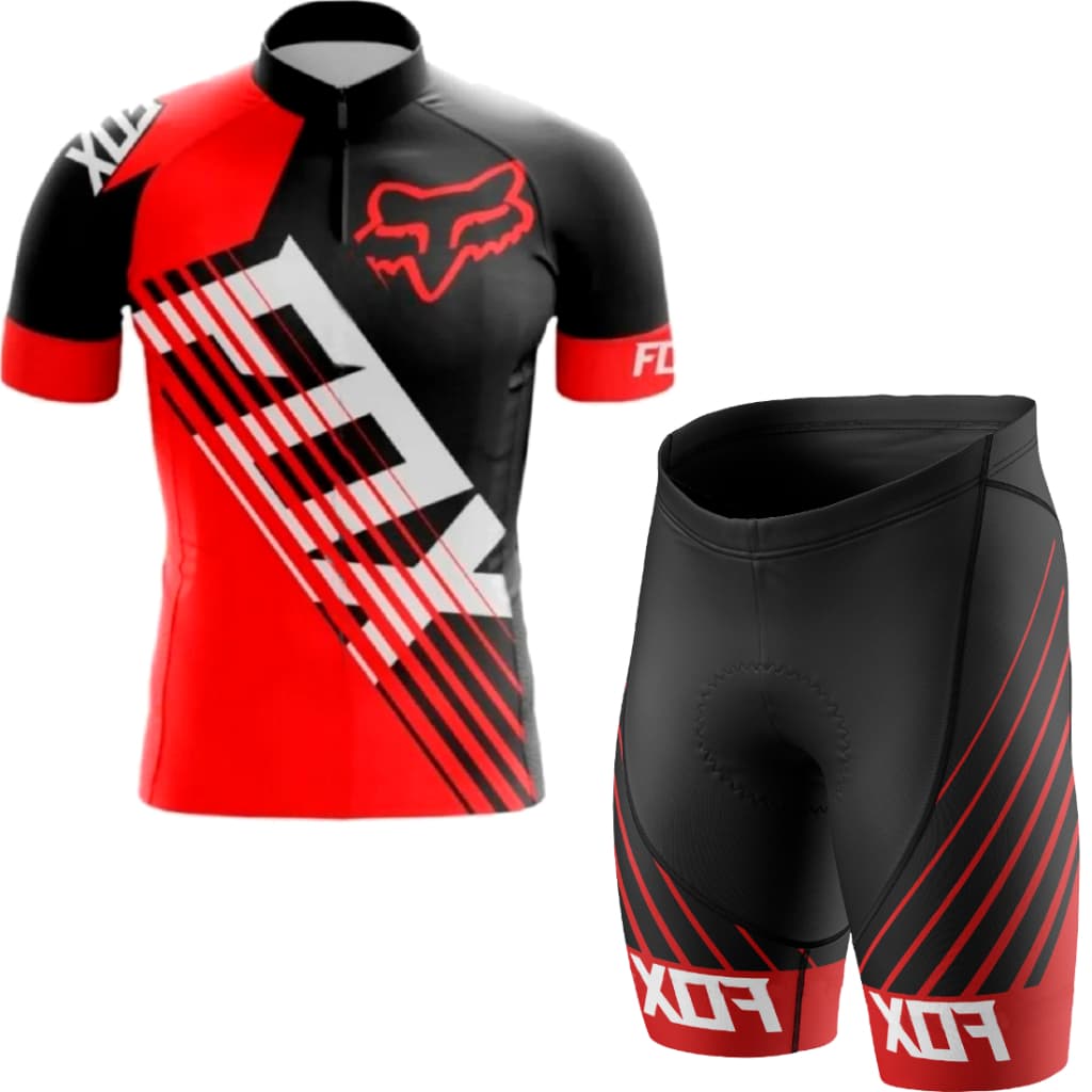 Conjunto Camisa Manga Curta E Bermuda Fox Ciclismo Dry Fit