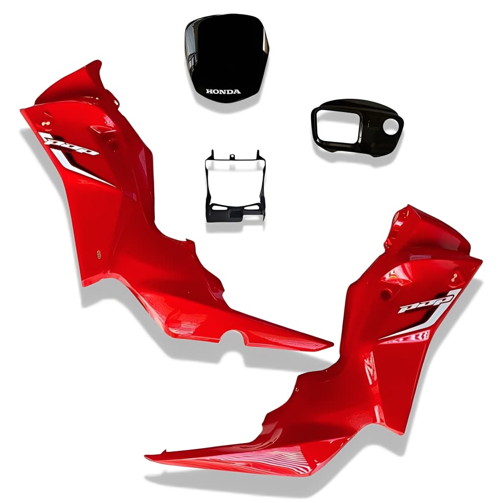 Kit Carenagem Lateral Pop 100 2013 A 2015 Vermelho Adesivado Original Paramotos
