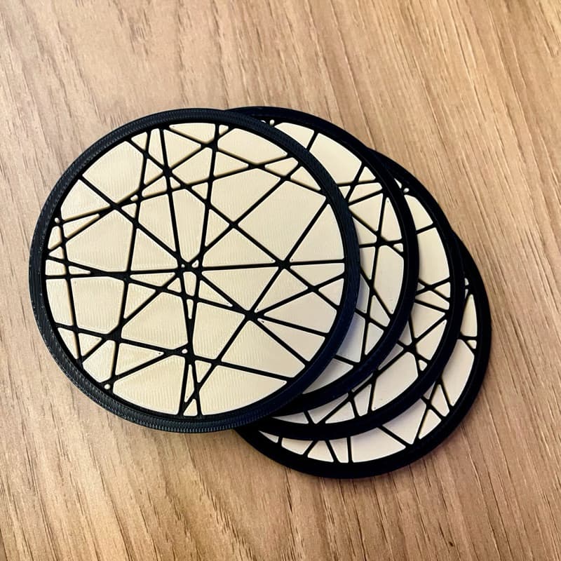 Porta Copos Geométrico 3D com Suporte | Kit 4 ou 6 Unidades | Decorativo para Mesa
