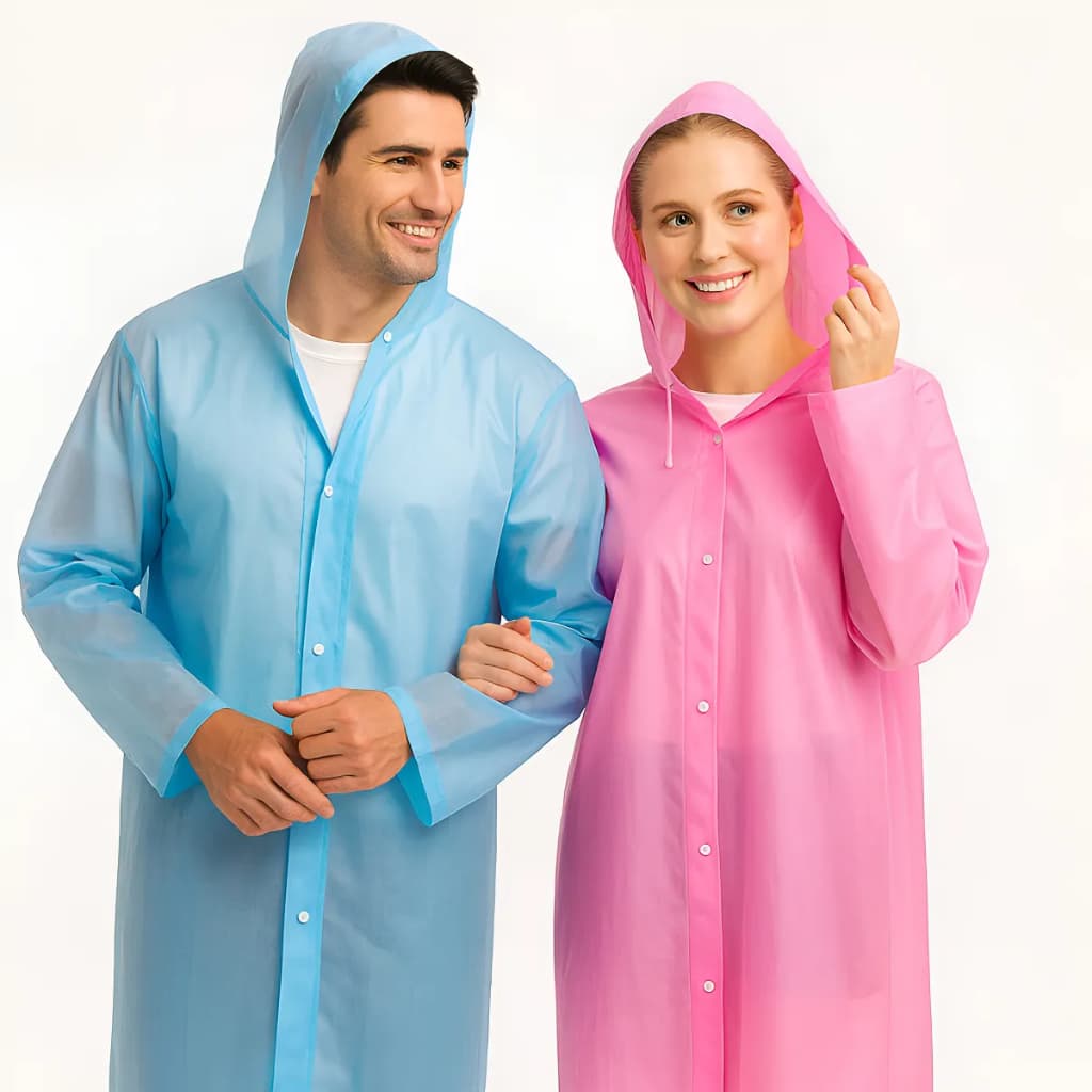 Capa De Chuva Adulto Unissex Reutilizável Resistente Com Capuz Passeio Adulto Eva
