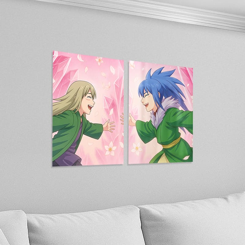 Kit 02 Quadros Yukimaru e Guren, Naruto, Anime, Geek, Sala, Decoração, Placa, quadro presente