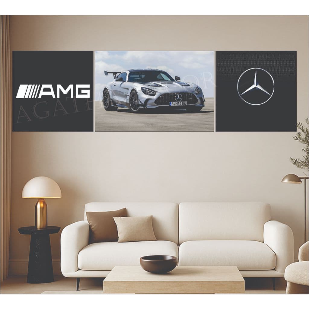 Kit Quadro Decorativo Carro Mercerdes-Benz AMG carro esportivo Casa Sala Quarto Decoração Parede