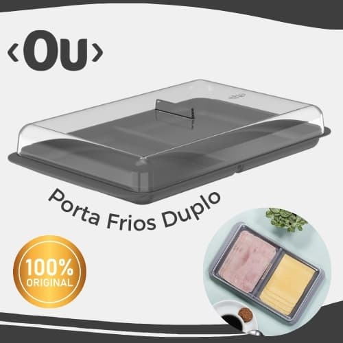 Porta Frios Duplo Acrílico OU Original Com Tampa Cozinha Organizada Frios Fatiados