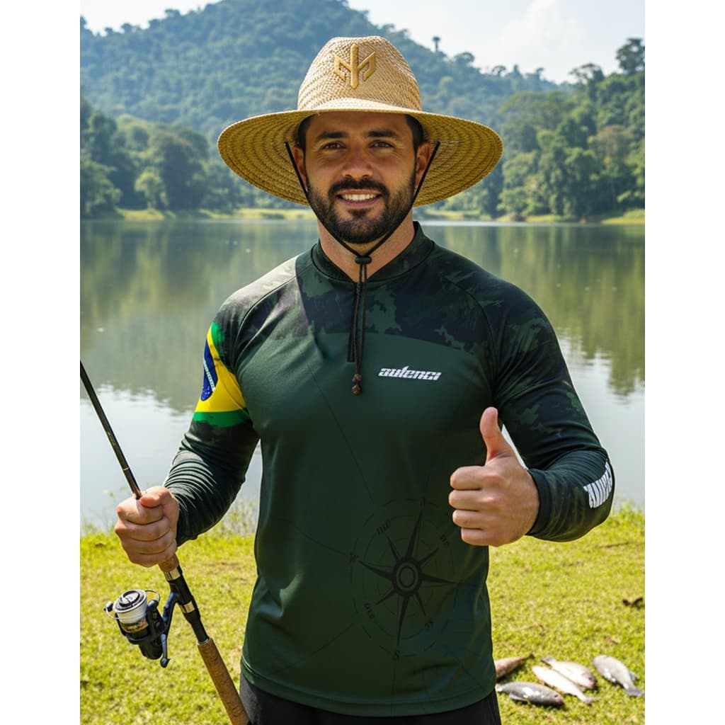 Camisa Pesca Camuflada Tecido Termico Leve Confortável Antimosquito Proteção Solar50+ Autenci