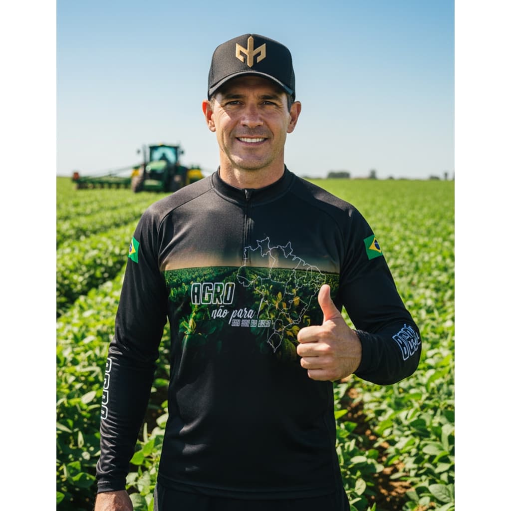 Camisa Agro Não Para Tecido Fresco Térmico Anti-Mosquito Proteção Solar 50+