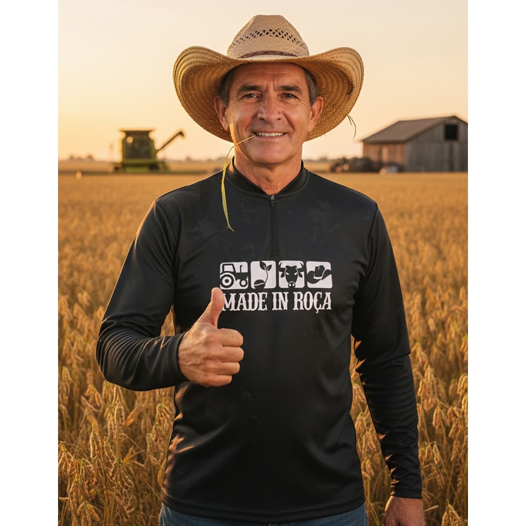 Camisa Agro Made in Roça Proteção Solar 50+ Tecido Térmico Fresco Agradável