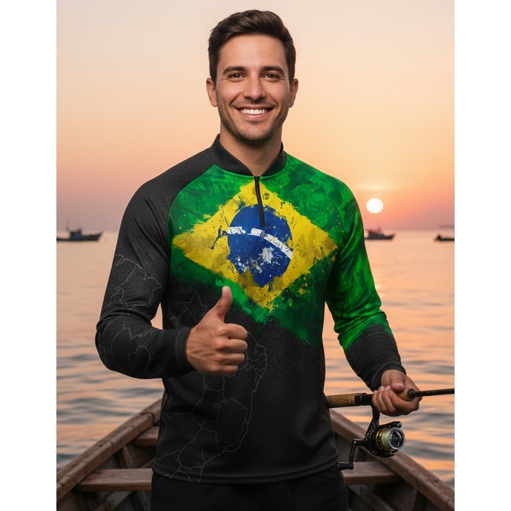 Camisa Pesca Masculina Proteção Uv50 Tecido Térmico Fresco Anti Mosquito