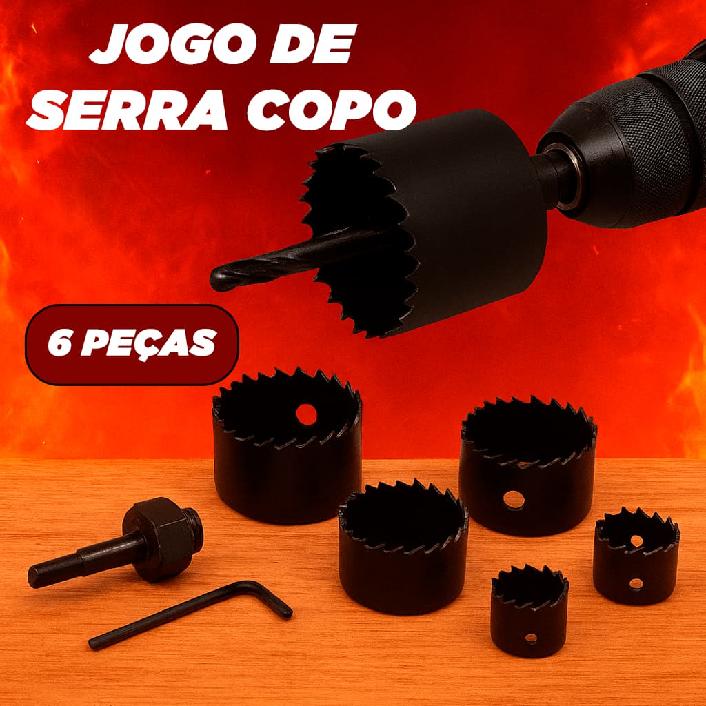 Jogo Serra Copo RF Max 32 a 54mm com 6 Peças - Corte em Madeira e Gesso