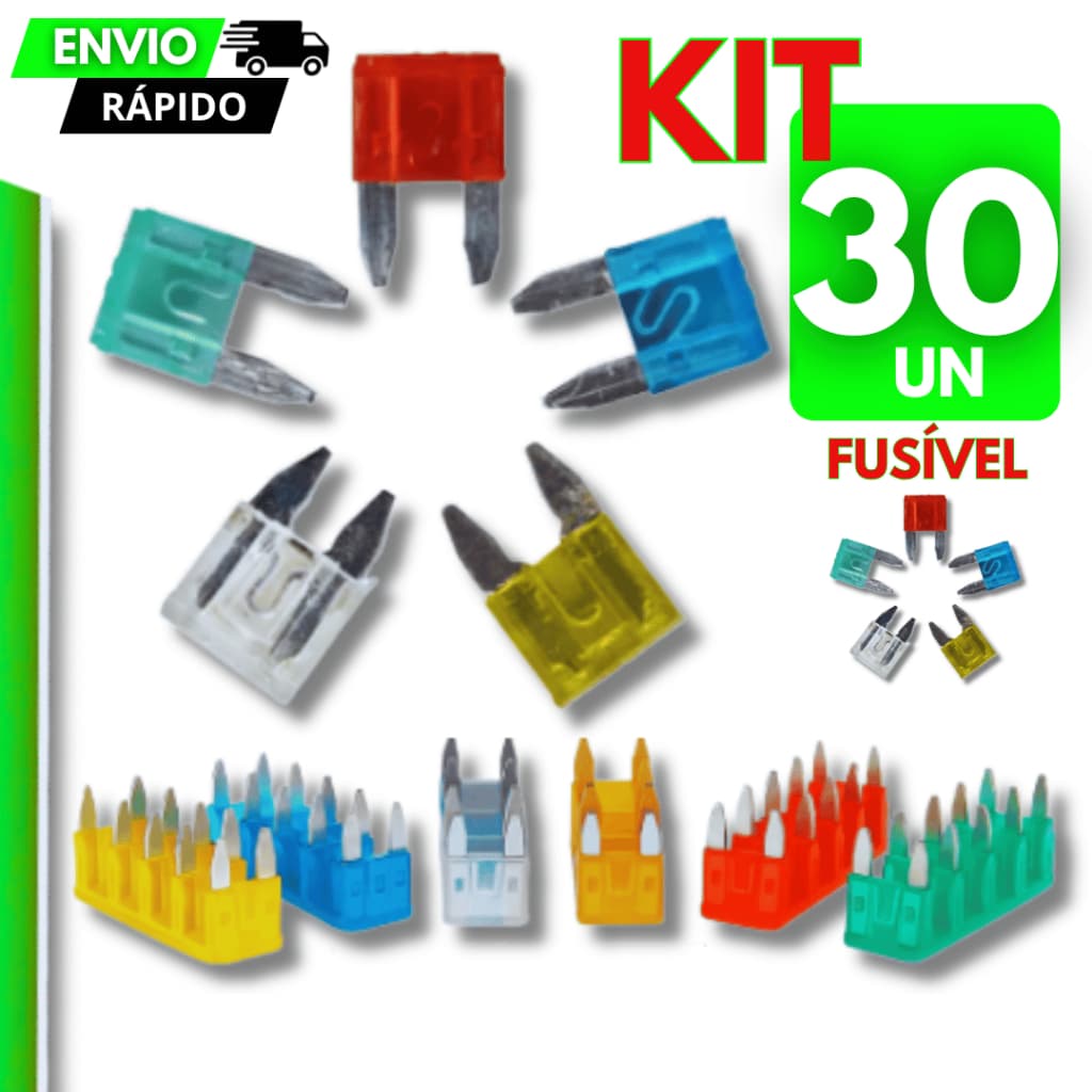 Conjunto 30/20/10 Fusíveis Automotivos Coloridos 5a-10a-15a-20a-25a-30a Carro Moto Fusivel Rele