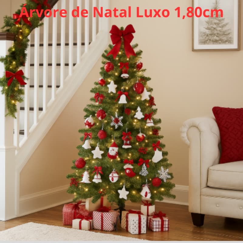 Arvore de Natal Artificial Verde 180cm 720 Galhos Pinheiro Decoracao Festiva Natalina