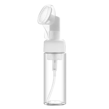 Frasco Pump Espumador com Escova de silicone 120ml – Limpeza higienização Facial Cílios Skincare Barba Bigode