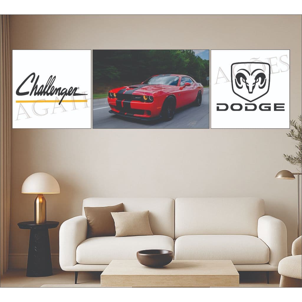 Quadro tela grande carro esportivo luxuoso decoração oficina The Muscle Car da Luxo Sala Quarto Casa