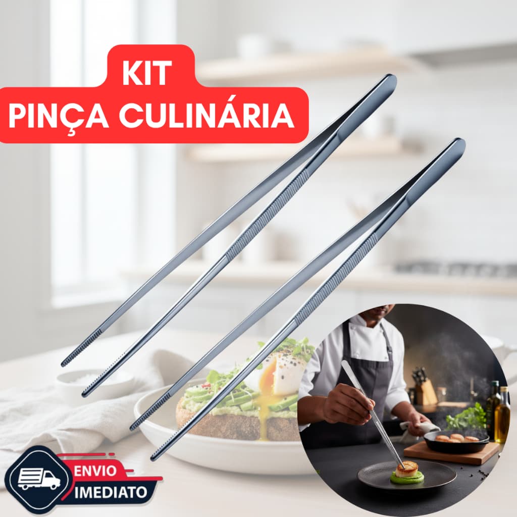 Pinça Culinaria Aço Inox Profissional Barman Bartender Bares e Restaurantes