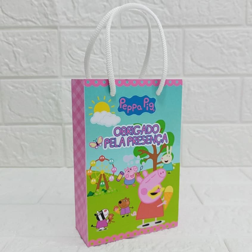 10 Sacolinhas Personalizadas Peppa Pig. Fazemos Todos os Temas