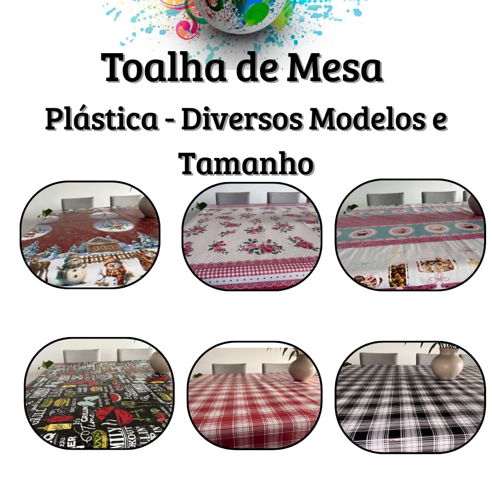 Toalha de Mesa PVC Impermeável Térmica Retangular – Fácil Limpeza e Resistência 4 6 8 10 12 lugares