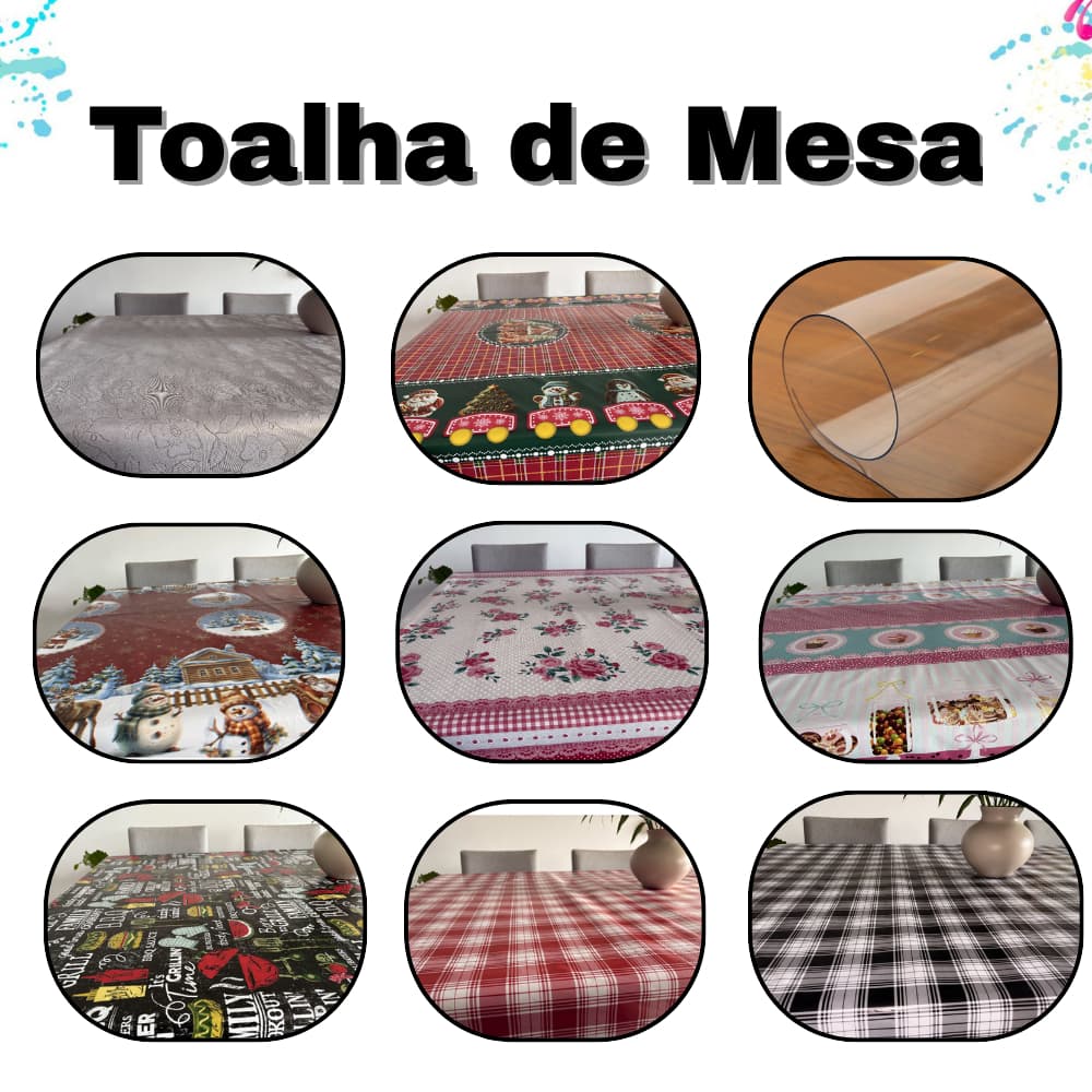Toalha de Mesa Térmica Impermeável PVC – Ideal 4, 6 ,8,10 e 12 Cadeiras