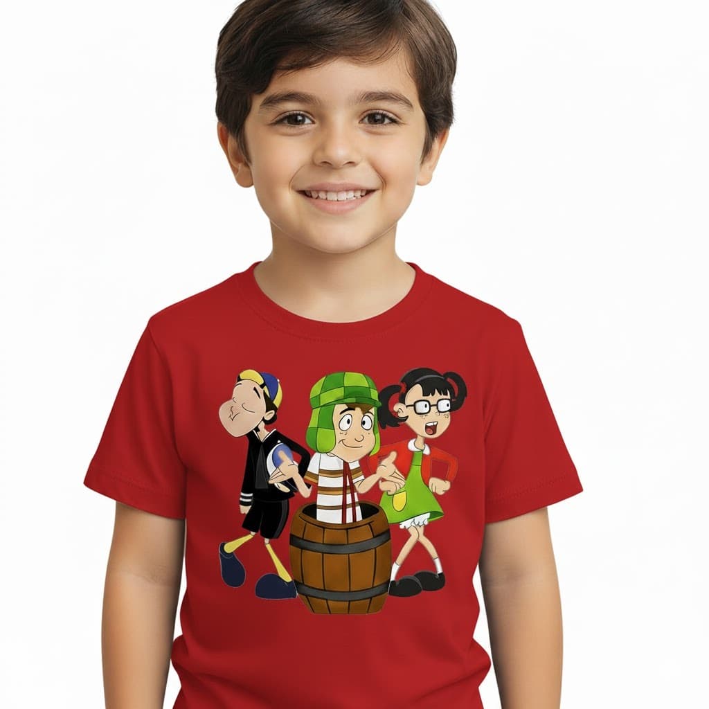 Camiseta camisa blusa Infantil turminha do chaves menino menina 100% Algodão Estilo Divertido