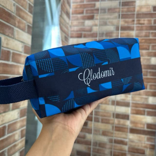 Necessaire box masculina personalizada espaçosa para viagem, organização, presente prático, útil