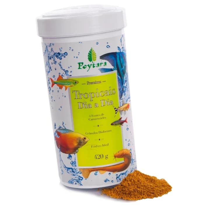 Raçao Poytara Tropicais Dia A Dia 420g Peixes Aquario