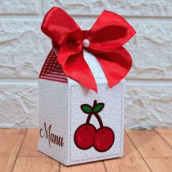 Kit Caixa Milk Psonalizada - CEREJINHA - Lembrancinhas PEGUE E MONTE para festas,  fáceis de montar.