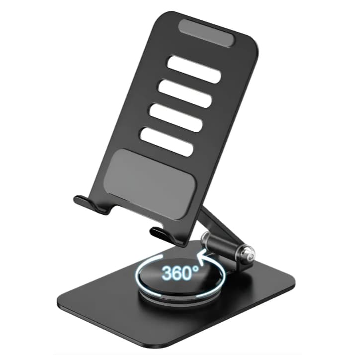 Suporte De Mesa Para Celular Metal Dobrável Rotação 360°