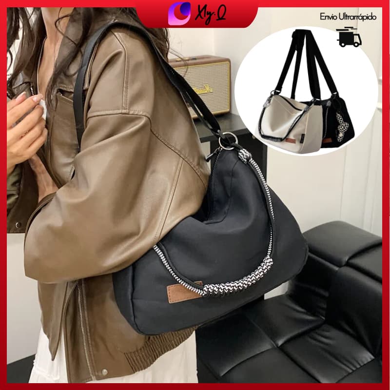 Bolsa de lona feminina bolsa de estudante de grande capacidade bolsa crossbody