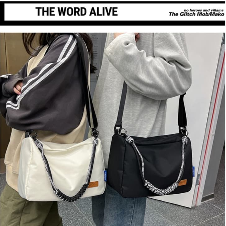 Bolsa Feminina Tecido Transversal Ombro Regulável Faculdade