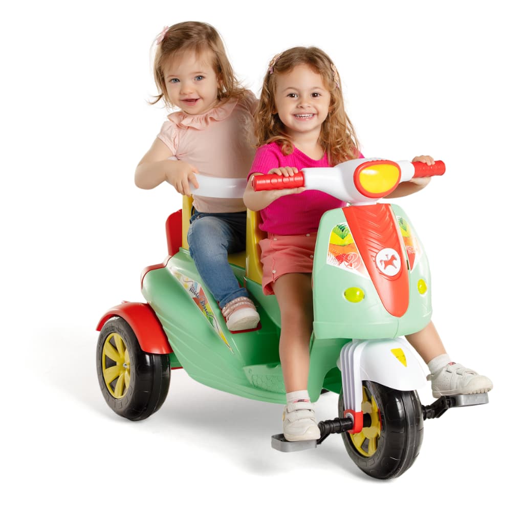 Carrinho Passeio E Pedal Triciclo Infantil 2 Lugares Moto Duo Calesita