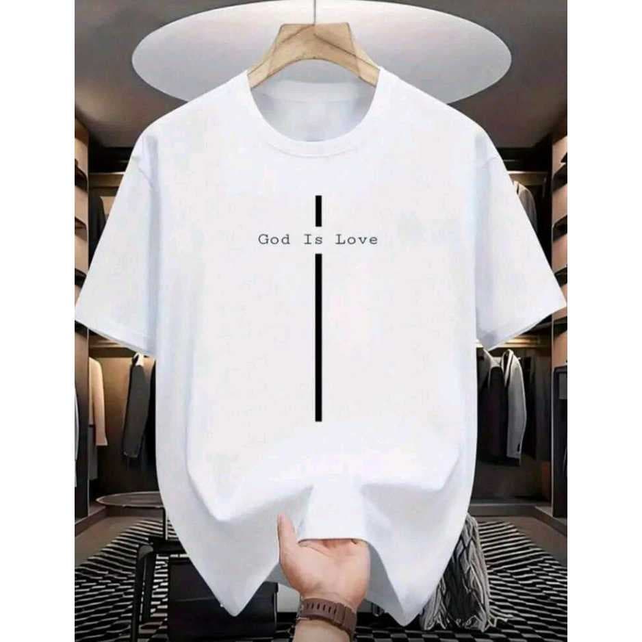 Camiseta Básica Tshirt Masculina Feminina Algodão Camisa Unissex Verão Moda Streetwear GOD IS LOVE