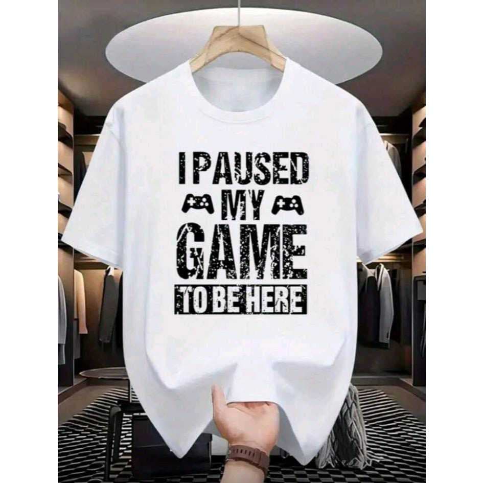 Camiseta Básica Tshirt Masculina Feminina Algodão Camisa Unissex Verão Moda Streetwear I PAUSED GAME