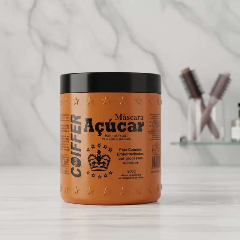 Máscara De Açucar Coiffer 500g Cabelo Elástico E Quebradiço