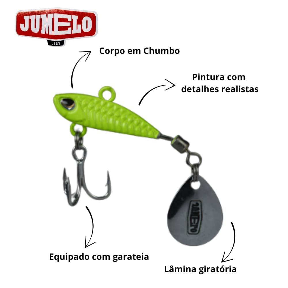 Isca artificial Jig para Tucunaré - Jig Jumelo Little Jr. PRO 10g – Jumelo – Jig Buck Tail