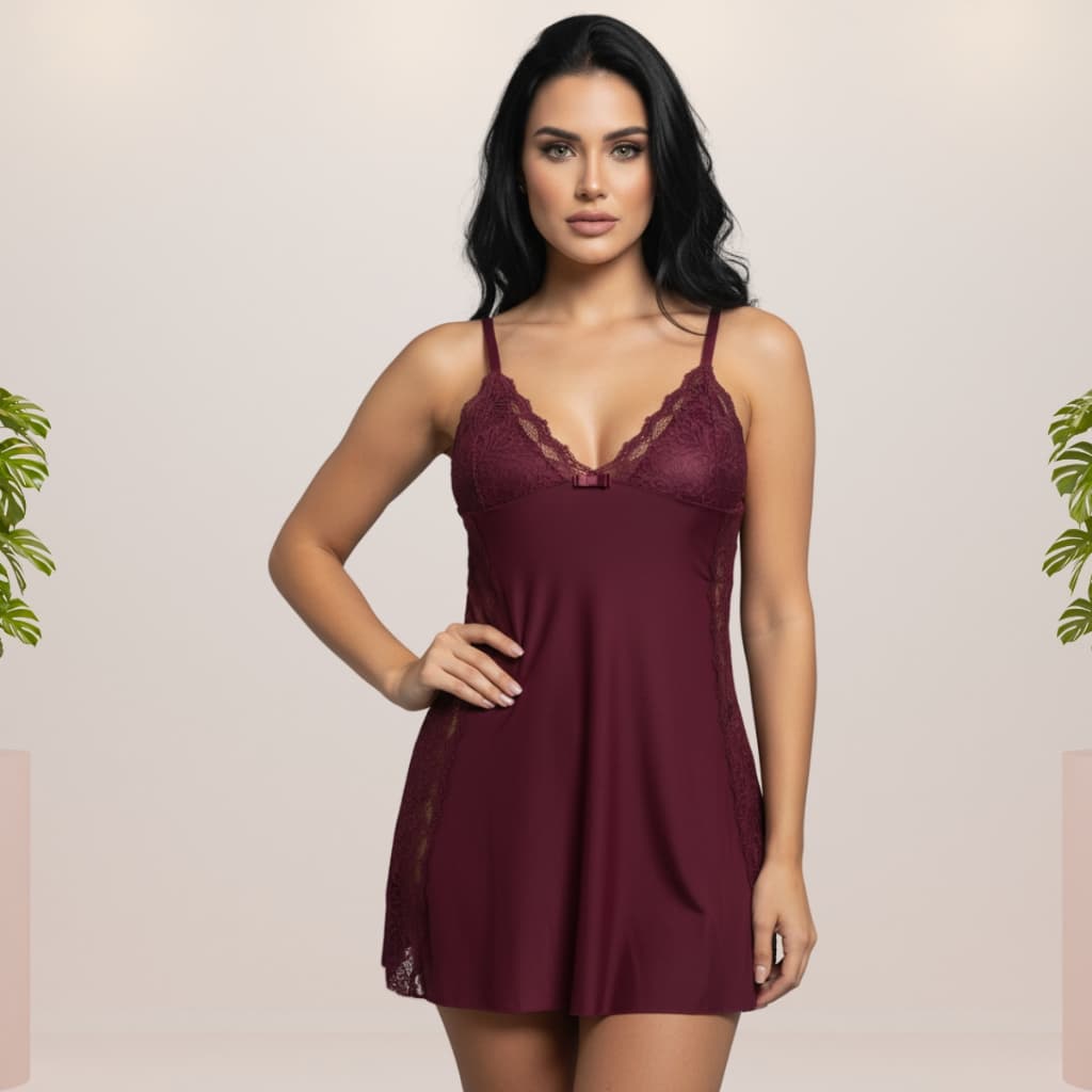 Camisola Com Renda Confortavel Sensual Intima Linda Sem Bojo Luxo
