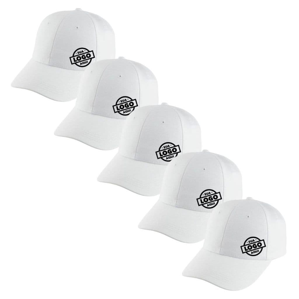 Kit 5 Boné Aba Curva 6 Painéis com Ajuste Relaxado Moderno Personalizado