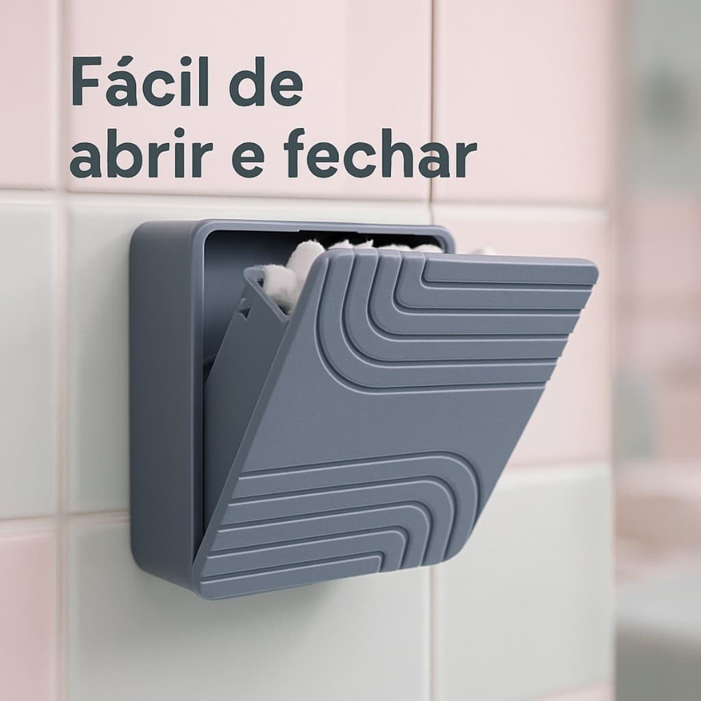 Suporte Porta Cotonete e Algodão Organizador Multiuso de Banheiro SEM FUROS cotonete de disco