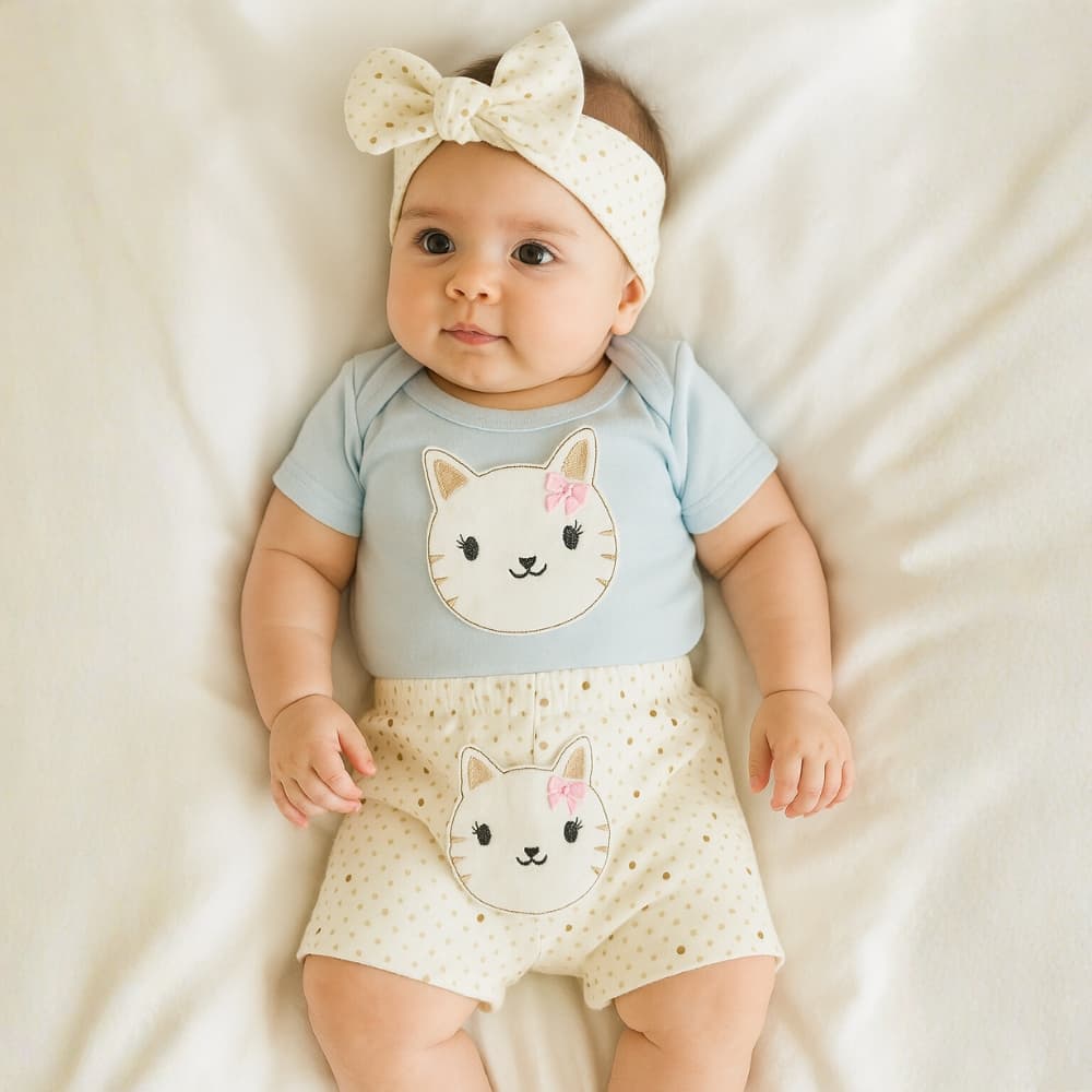 Conjunto Roupa Moda Bebê Menina Roupinha algodão liso infantil Luxo Conjuntinho Feminino P/M/G luxo